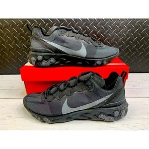 Nike React Element 55 Black Dark Grey anthracite BQ6166-008 men's sizes.